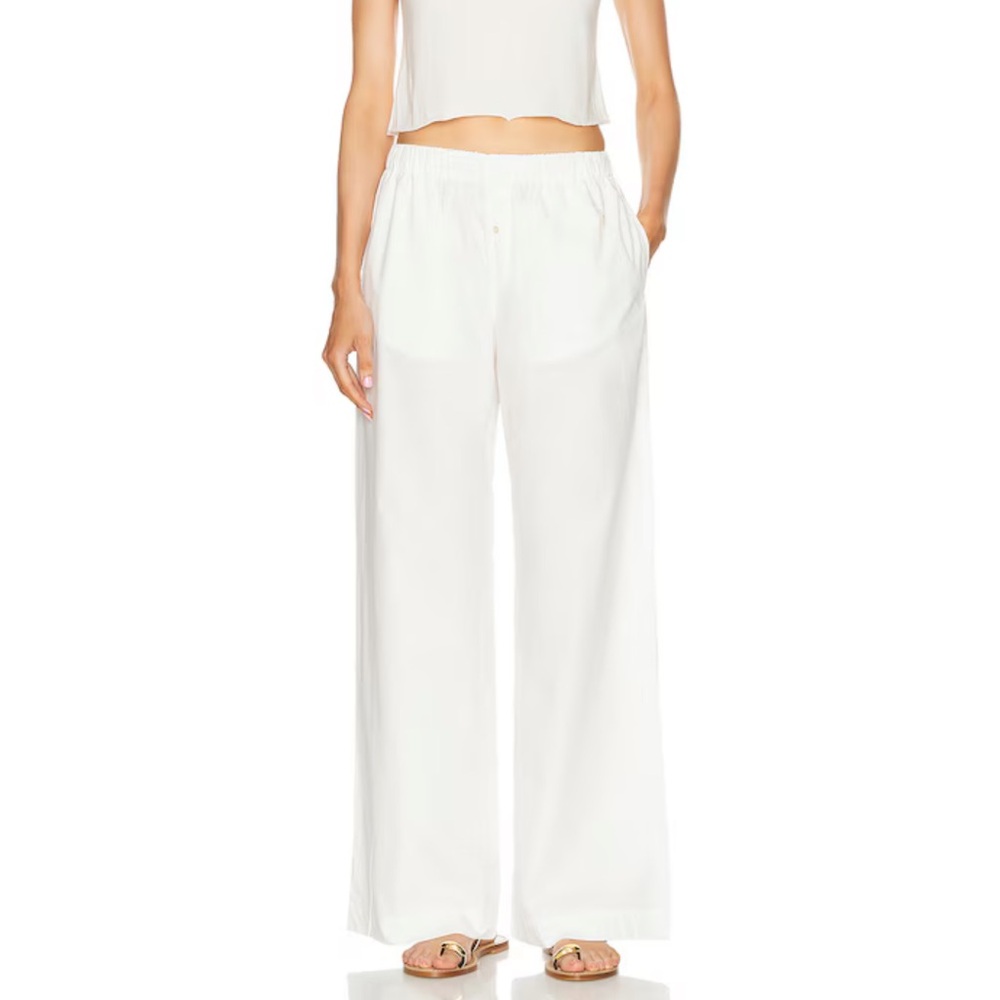 Eterne cotton poplin lounge pants in white XS/S NWT